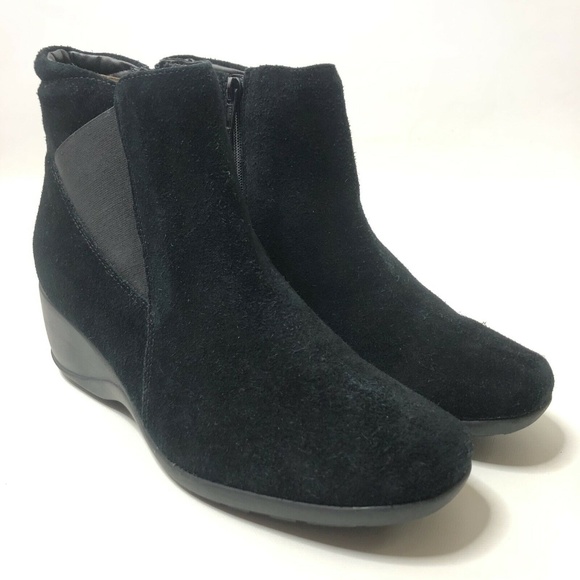 clarks ladies black suede ankle boots
